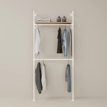 KIM DOUBLE 1 OAK – 1 øverste hylde | hvid