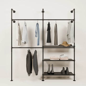 KIM DOUBLE 2 METAL – 3 shelves | Clothes rail with shoe rack