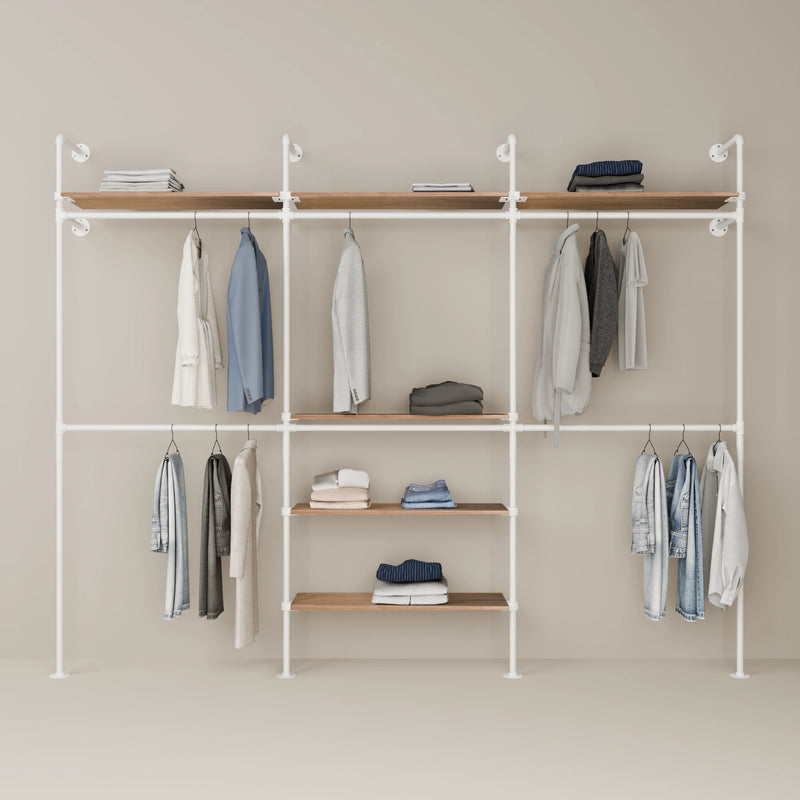 KIM DOUBLE 3 OAK – 6 top shelves | white