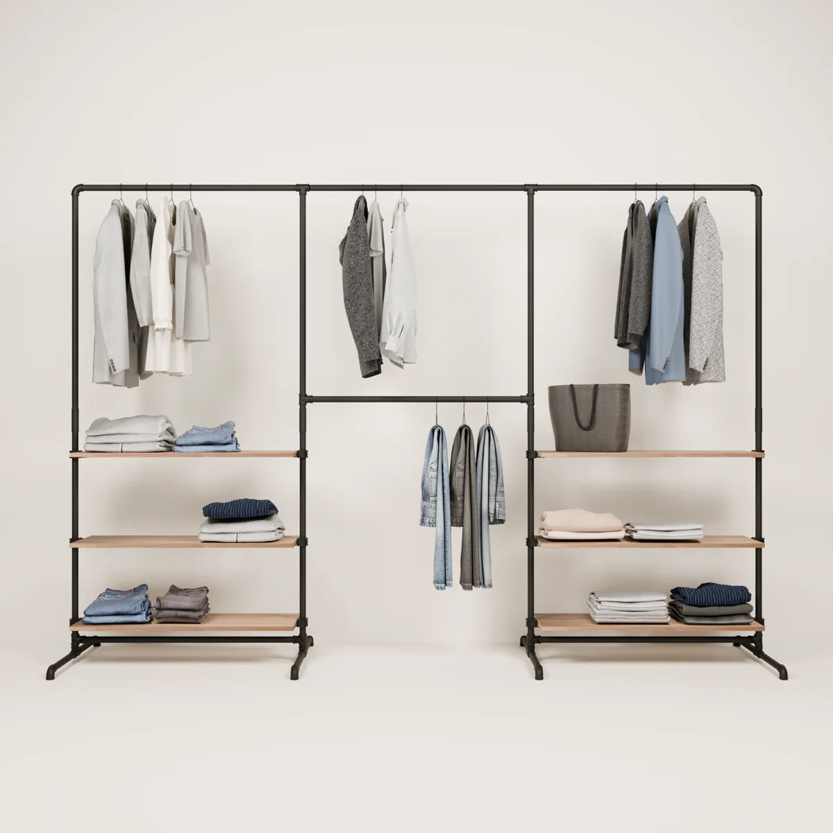 LAS 3 OAK – 6 hylder | Hylde med opbevaringsrum