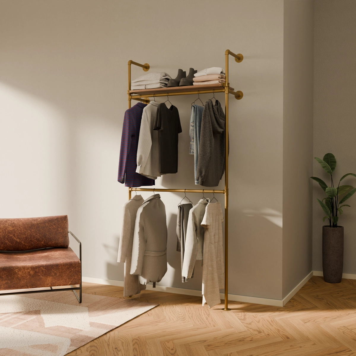 KIM DOUBLE 1 OAK – 1 hylde | guld