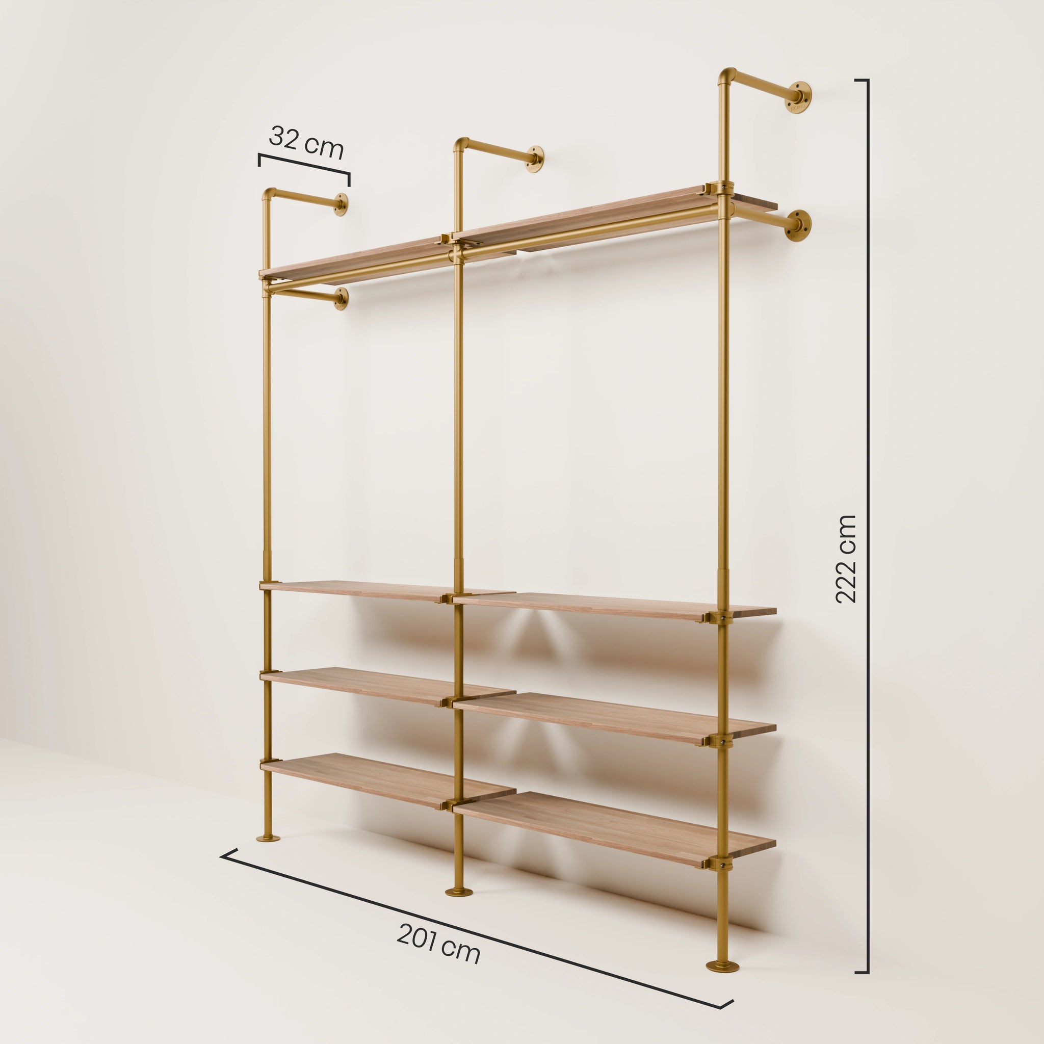 KIM 2 OAK – 8 shelves | gold