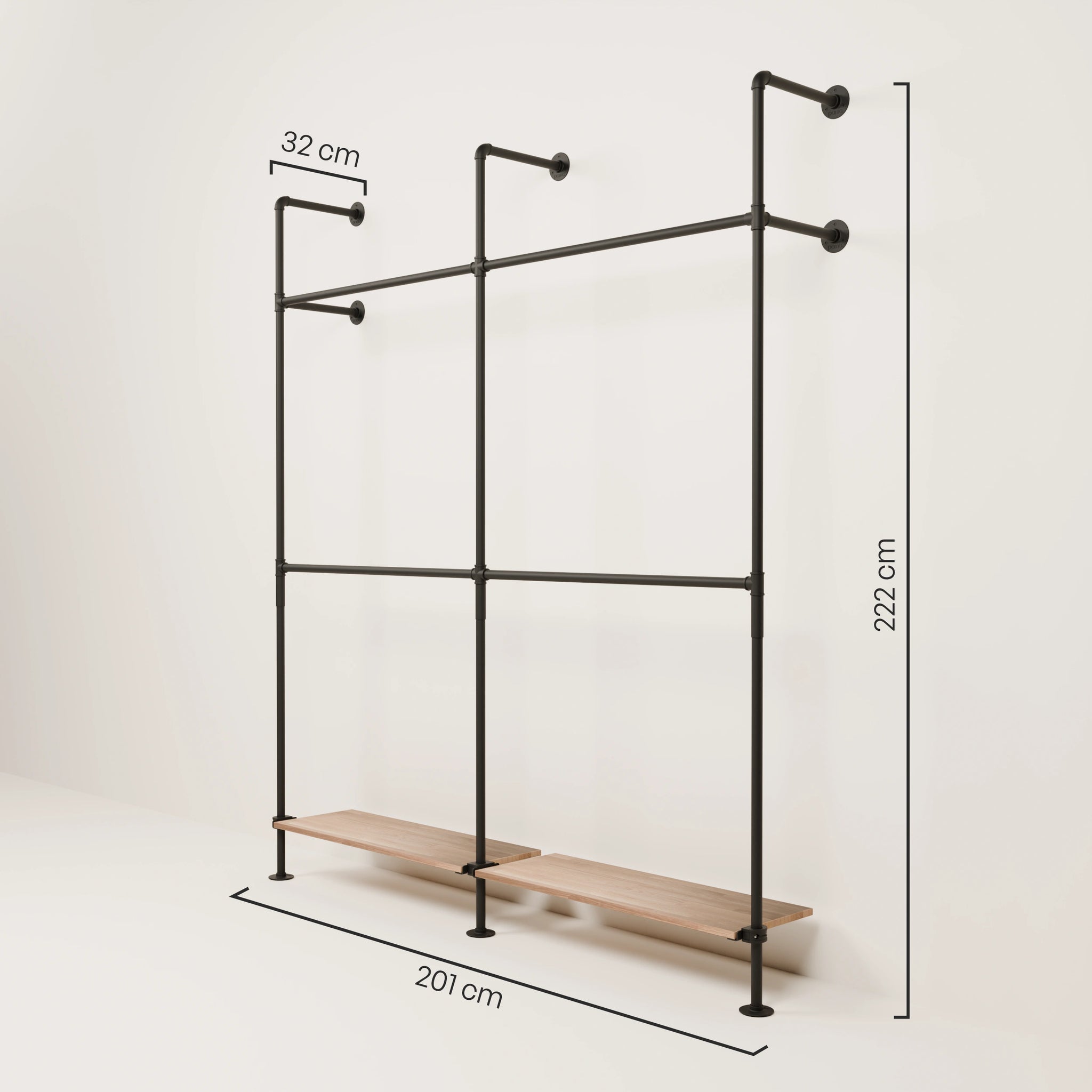 KIM DOUBLE 2 OAK – 2 hylder i bunden