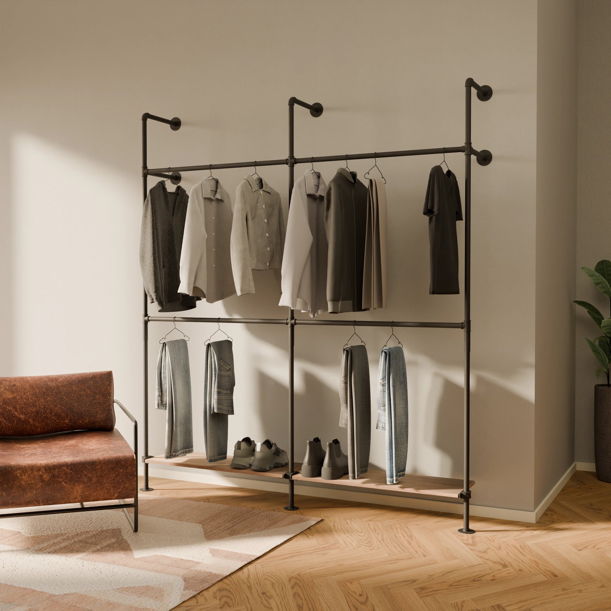 KIM DOUBLE 2 OAK – 2 hylder i bunden