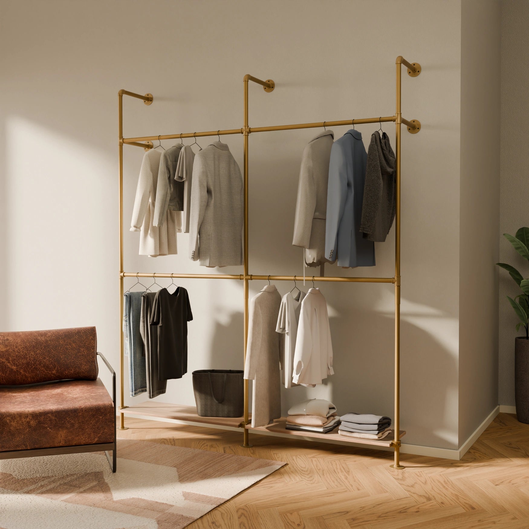 KIM DOUBLE 2 OAK – 2 hylder under | guld