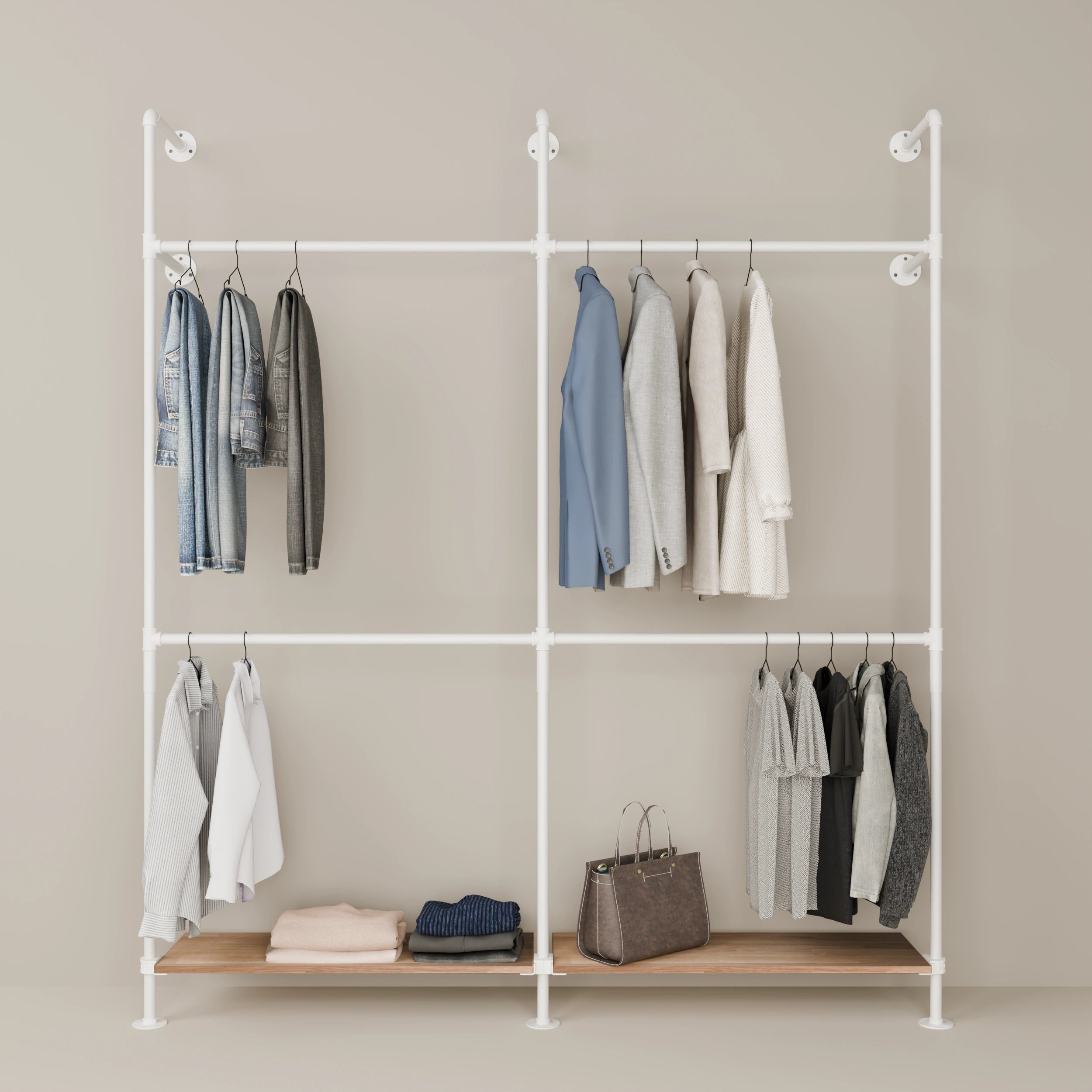 KIM DOUBLE 2 OAK – 2 hylder under | hvid