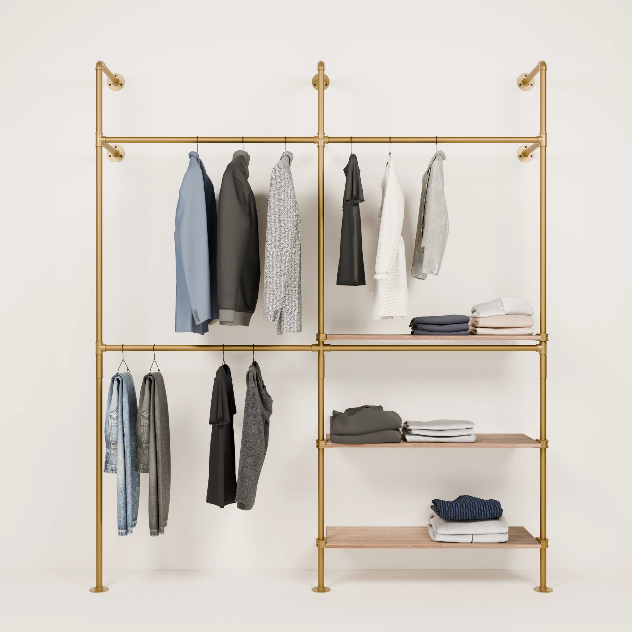 KIM DOUBLE 2 OAK – 3 hylder til højre | guld