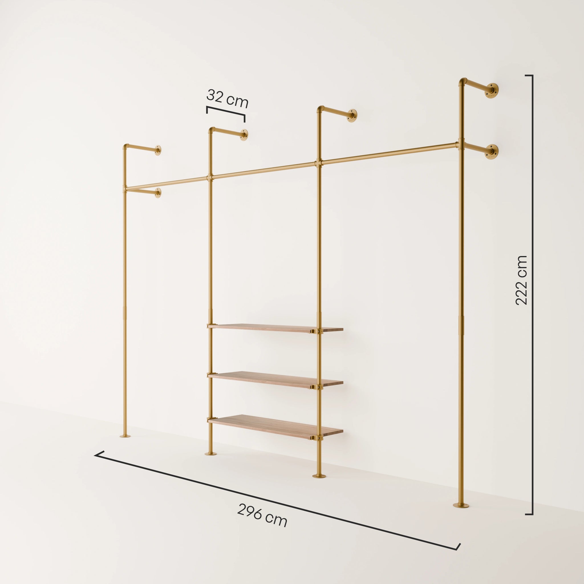KIM 3 OAK – 3 shelves | gold