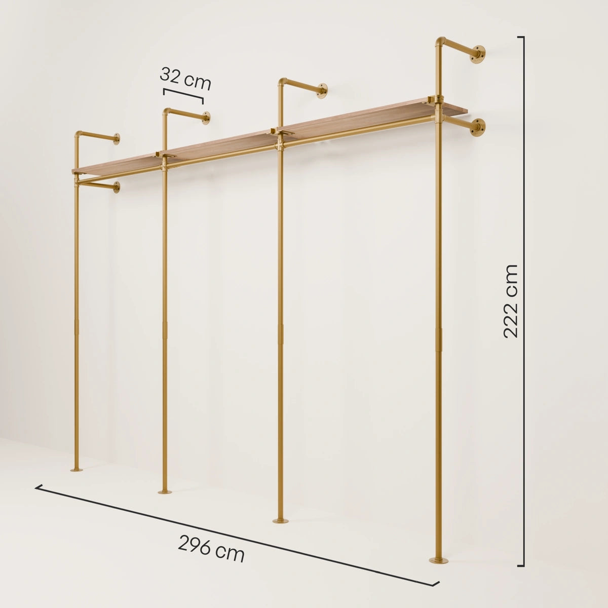 KIM 3 OAK – 3 top shelves | gold