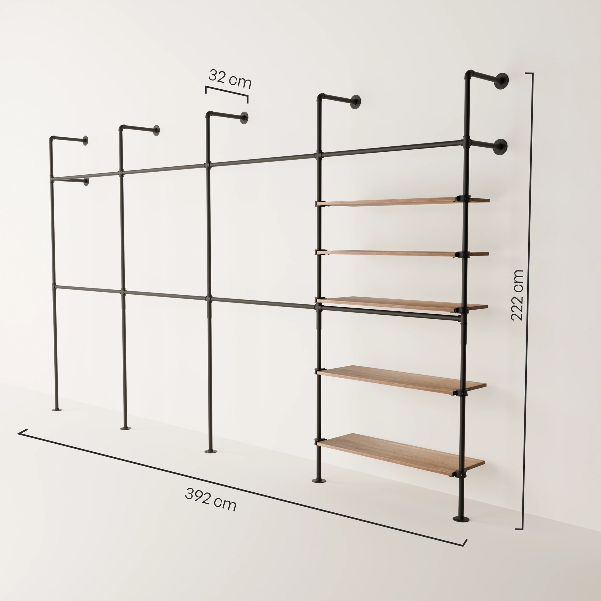 KIM DOUBLE 4 OAK –  5 shelves