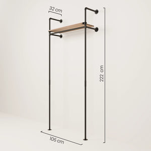 Garderobe Industriedesign mit Holz Maße