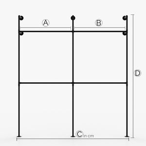 Fabricat pe măsură - KIM II Double – dulap industrial | design industrial | tuburi negre